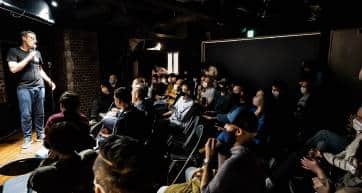 audience laughing at comedy in Tokyo Comedy Bar