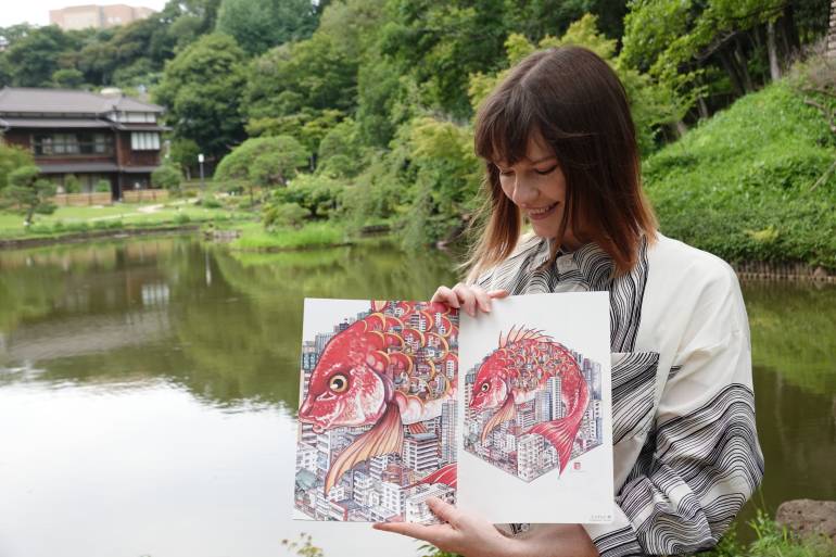 Erica Ward in Tokyo park