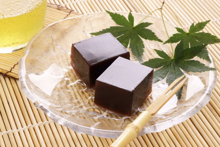 Summer Japanese sweets (Mizuyokan)