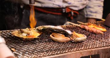 seafood on a grill