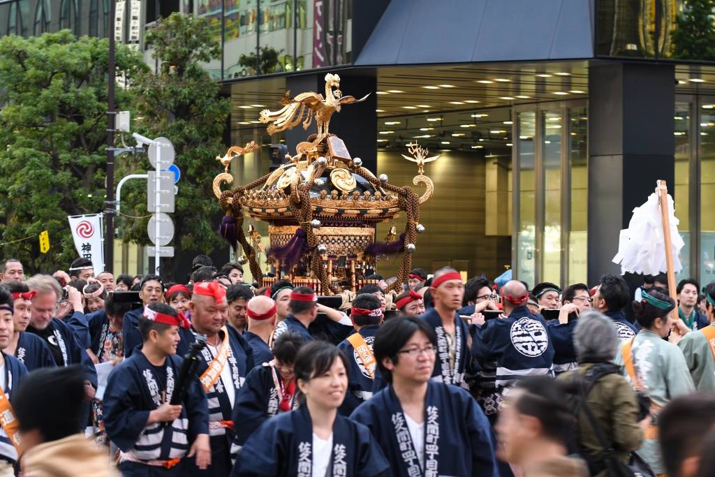 Mikoshi procession in the Kanda Festival