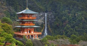 Pagoda and Nachi Falls, Wakayama Prefecture, Japan