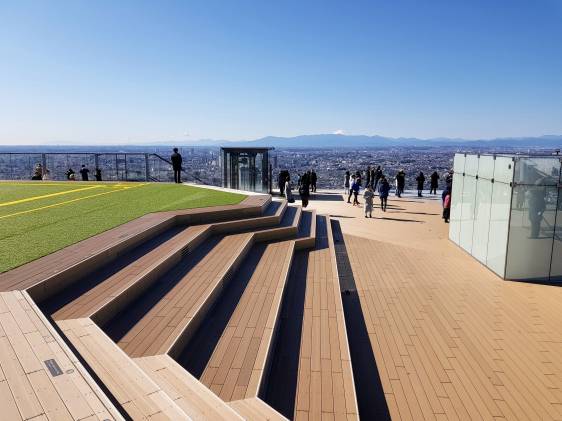Mt. Fuji in the distance, seen from Shibuya Scramble Square